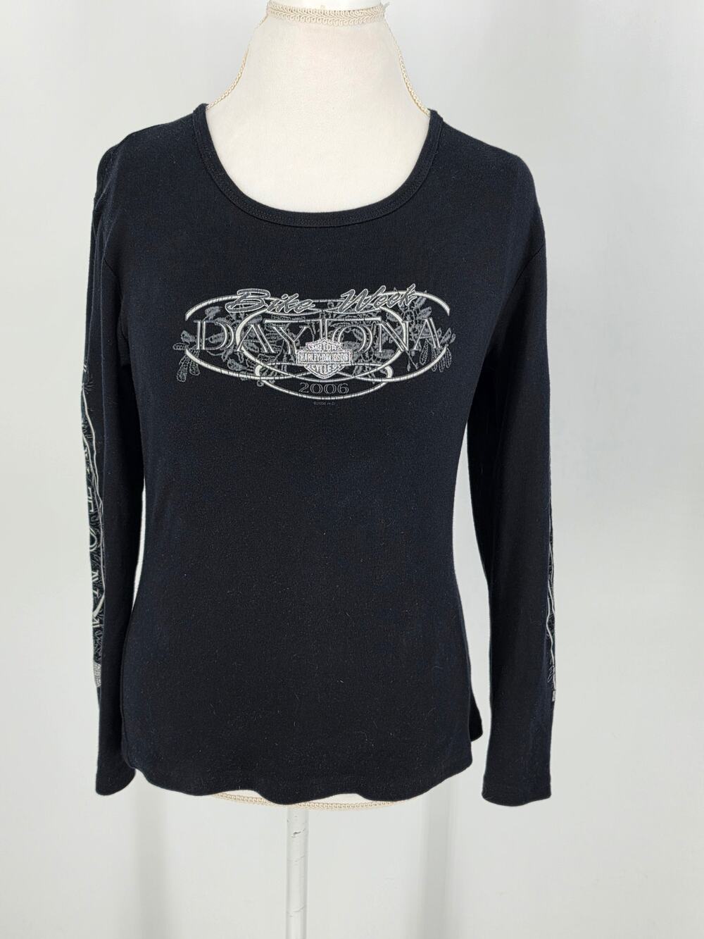 Harley Davidson Vintage 2006 Daytona Bike Week Long Sleeve Shirt Women M Y2K